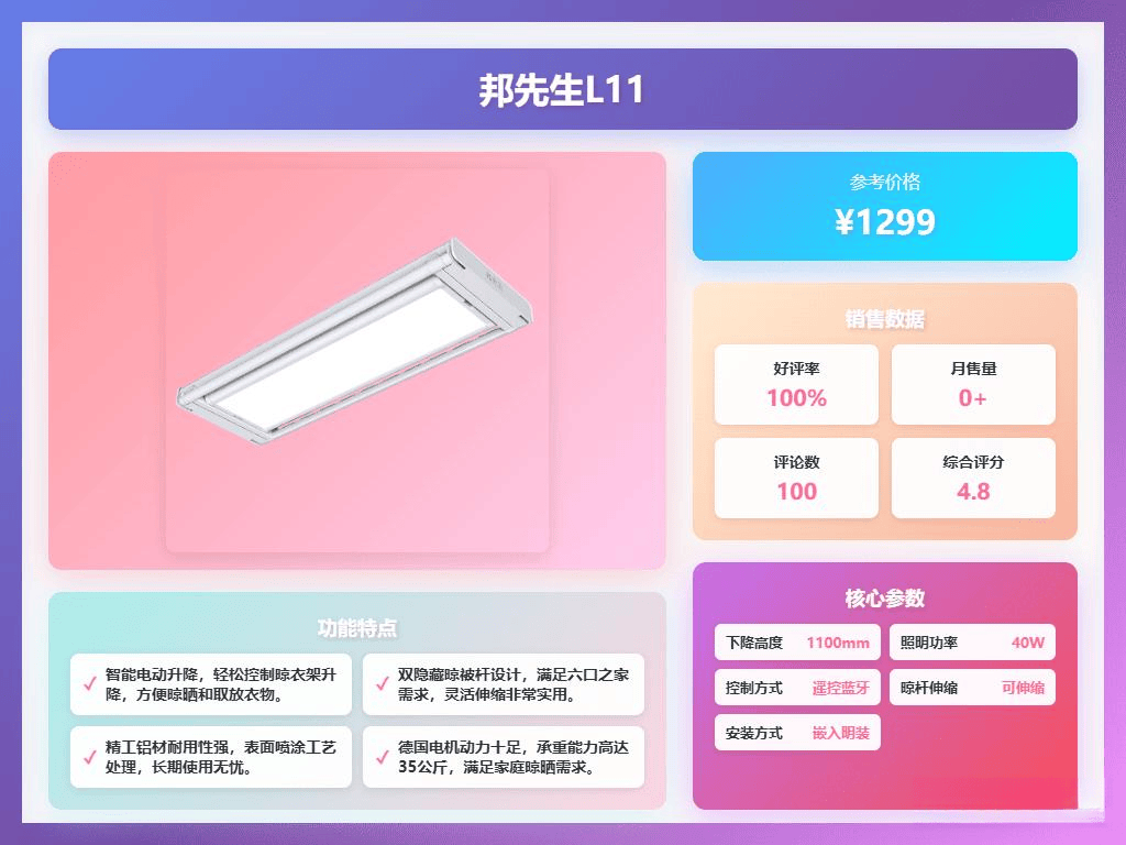 推荐：这6款实用又省心！邦先生智能晾衣架性价比(图4)